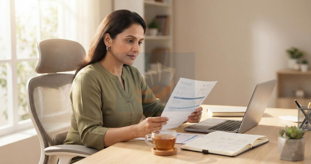Indian professional filing income tax return on a laptop